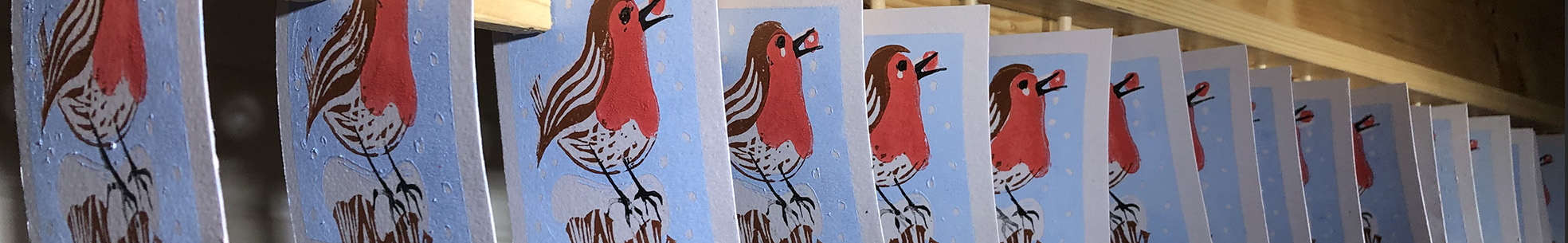 festive robin header slice