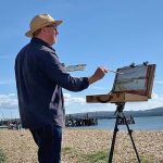 shaun forward plein air at lake pier