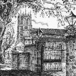 christchurch priory urban sketching