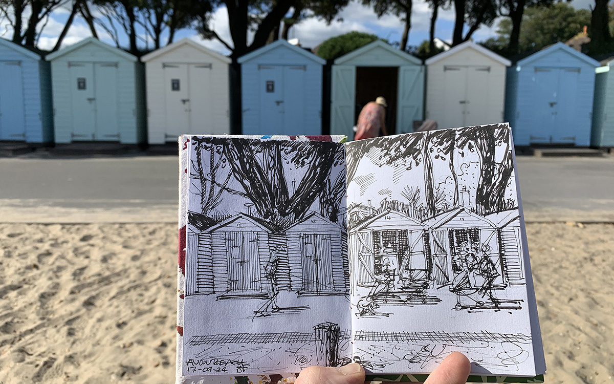 Avon Beach Sketched