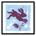 BunBun framed lino print