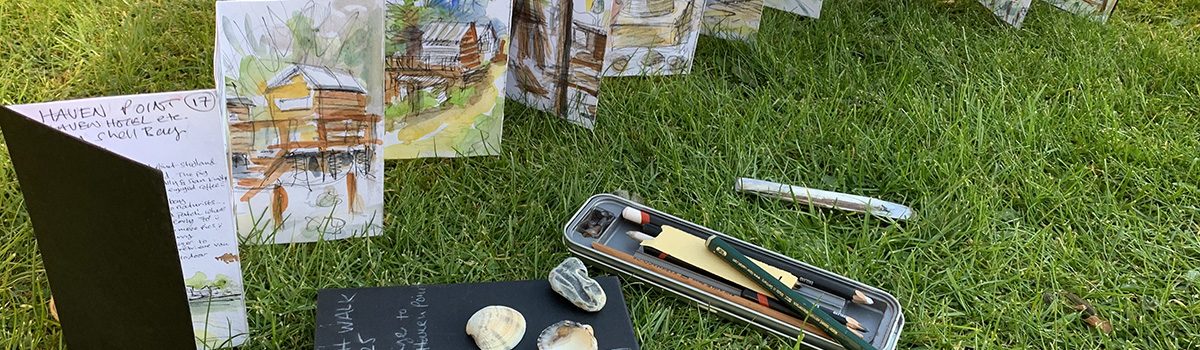 Concertina sketchbook opened