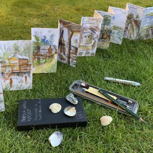 Concertina sketchbook opened