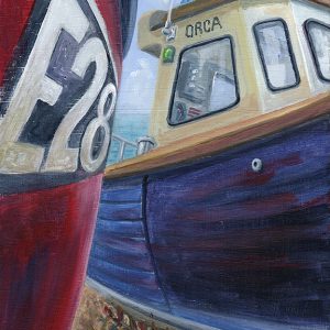 Fishing Boats at Beer - painting by Shaun Forward