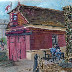 Sea Dogs at Rest, Poole Quay - painting by Shaun Forward