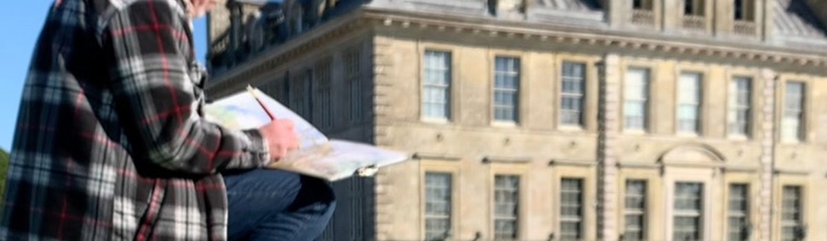 Shaun sketching Kingston Lacy