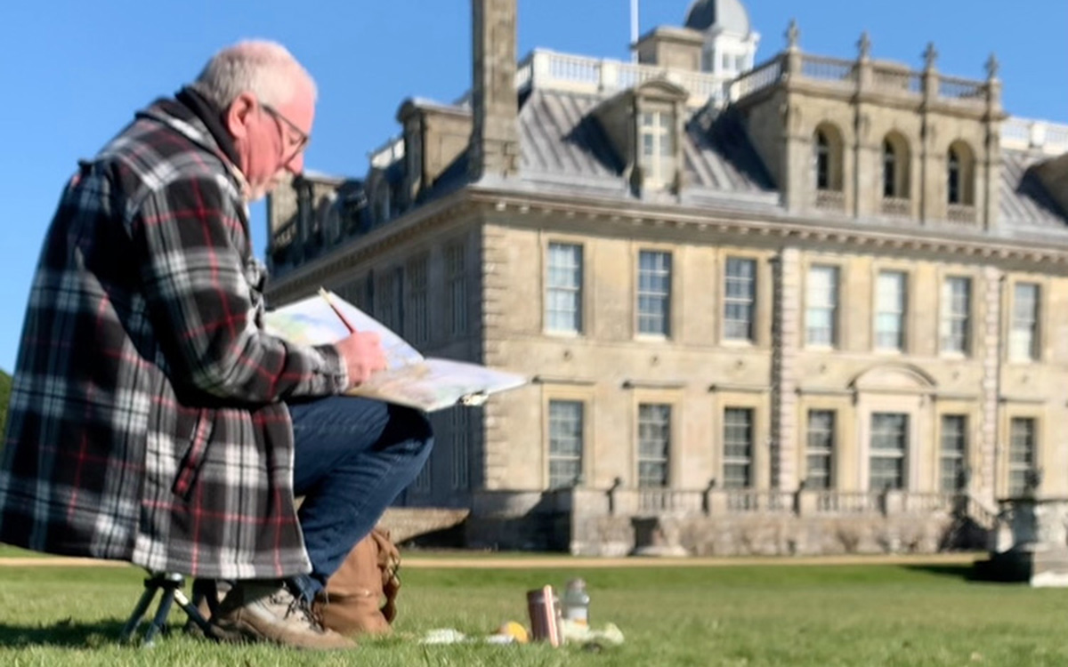 Shaun sketching Kingston Lacy