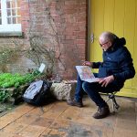 Shaun sketching Red House