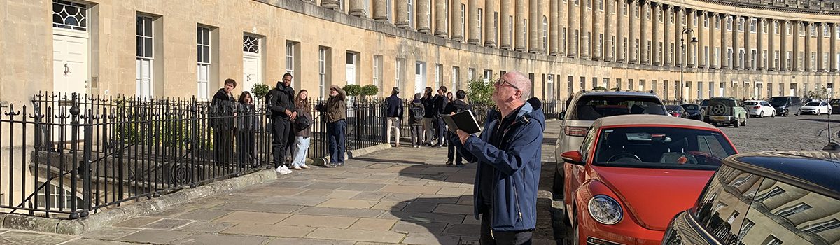 Shaun sketching Royal Crescent Bath