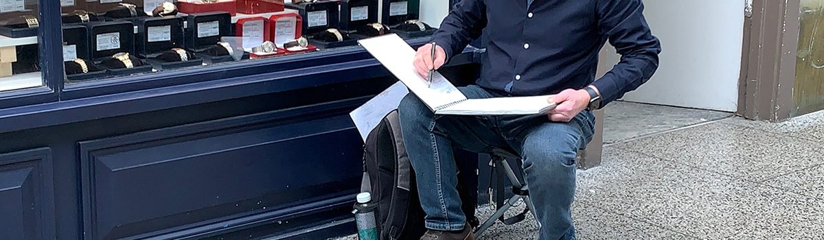 shaun sketching arcade