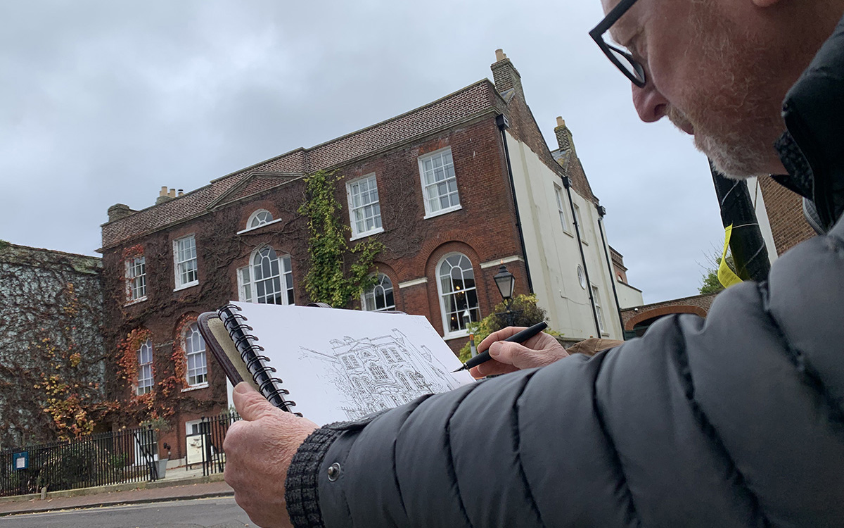 shaun sketching poole mansion house