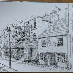 Shaun Forward sketching Cook Row Wimborne