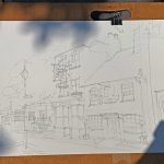 Shaun Forward sketching Cook Row Wimborne