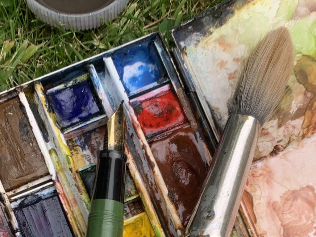 paints and brushes