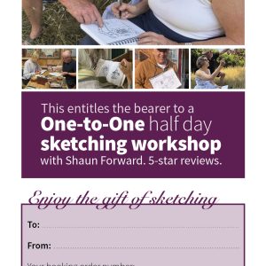 One-to-One Half Day Sketching Workshops DL Vertical Gift Voucher exp 3112262