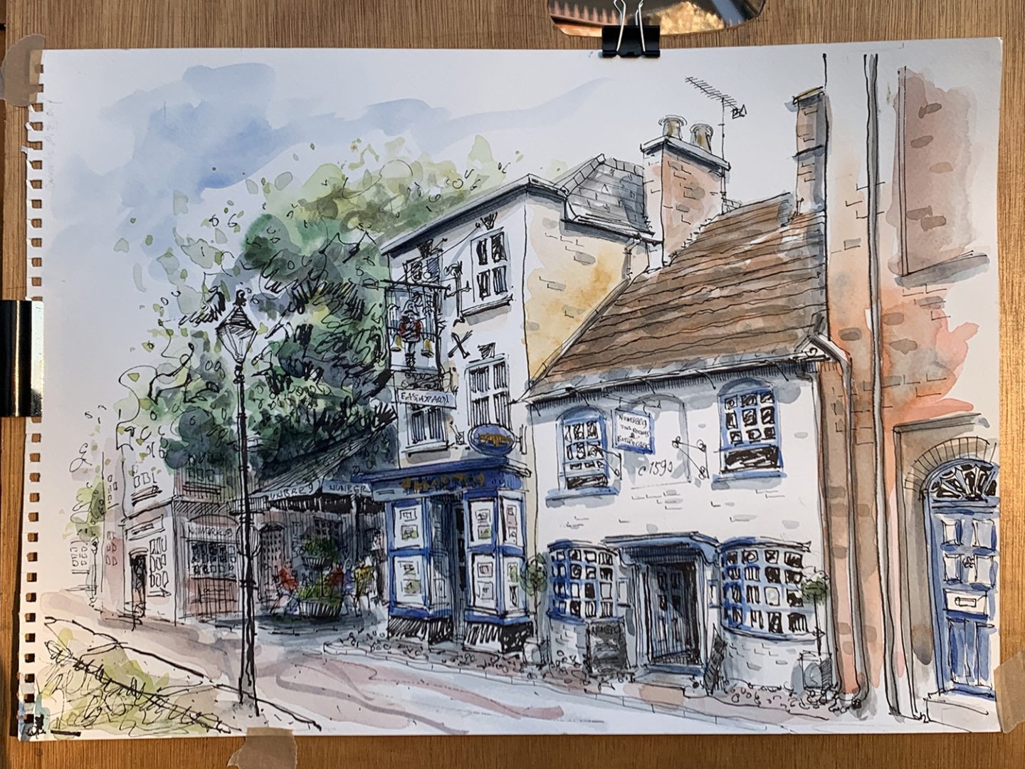 Shaun sketching Cook Row