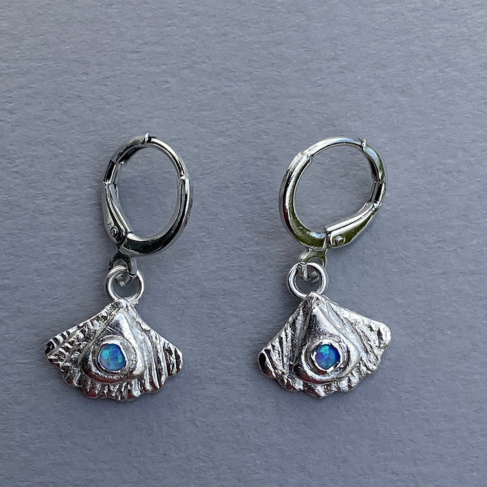 Seaweed earings with blue gemstones IMG_2724 web