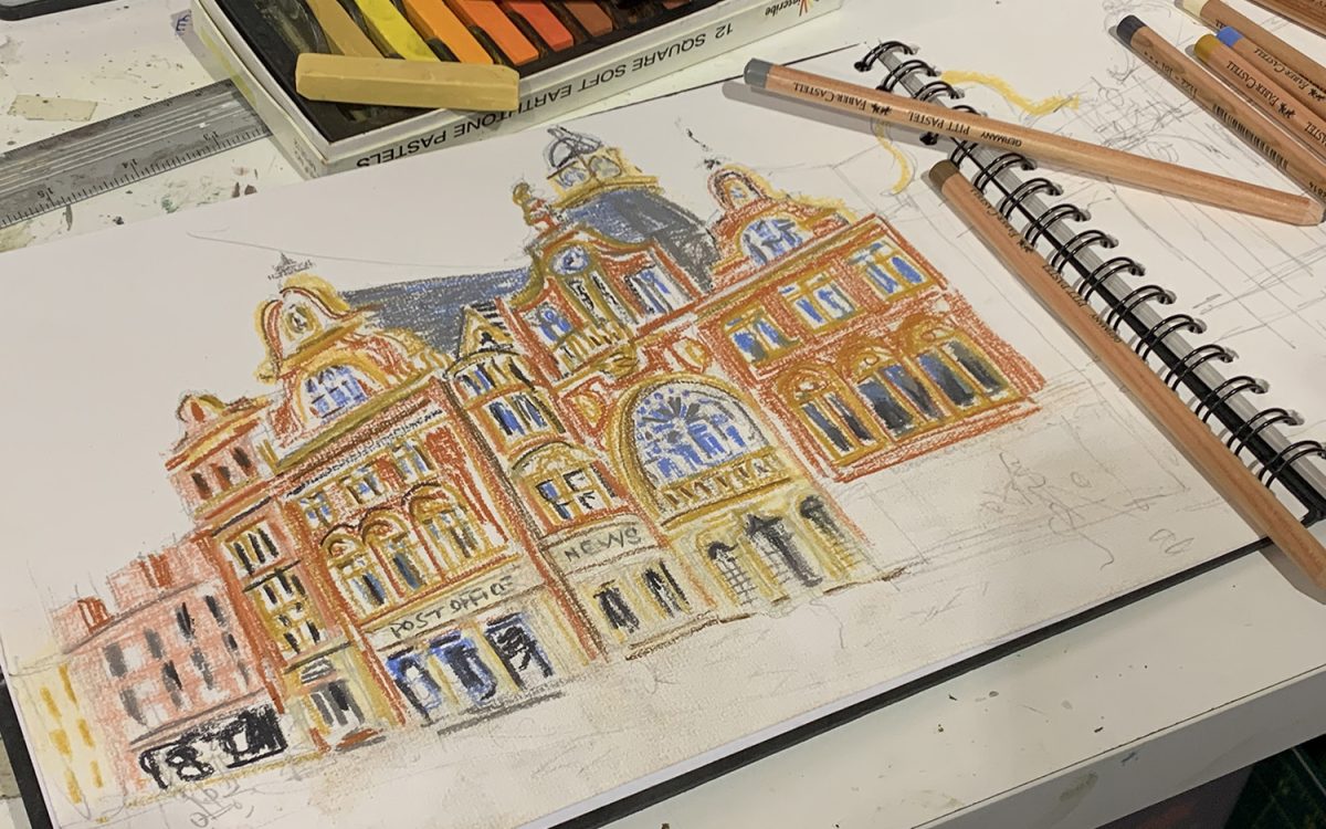 Pastels royal arcade IMG_6494 web Pastels drawing with shaun forward artist