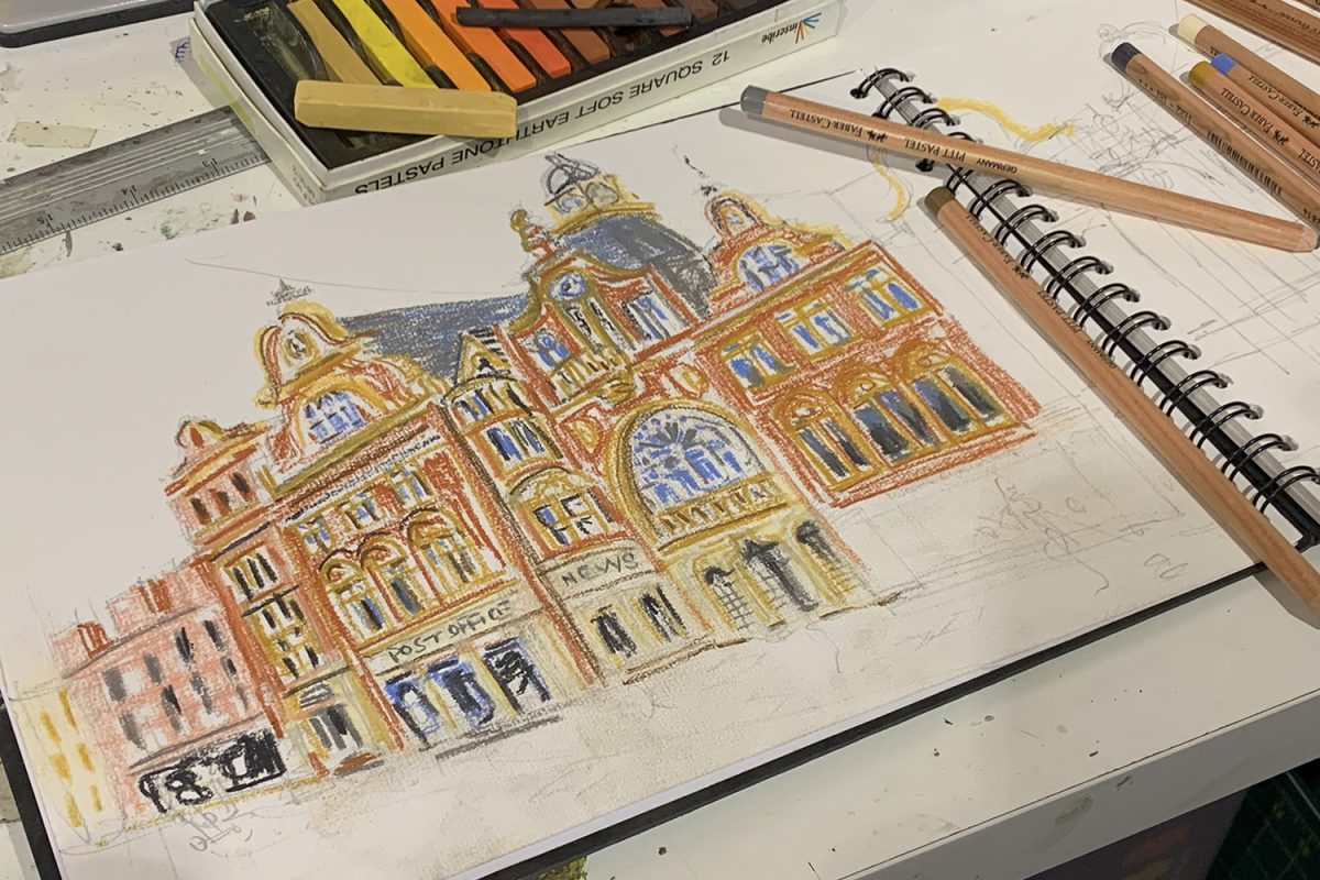 Pastels royal arcade IMG_6494 web Pastels drawing with shaun forward artist