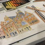 Pastels drawing with shaun forward artist